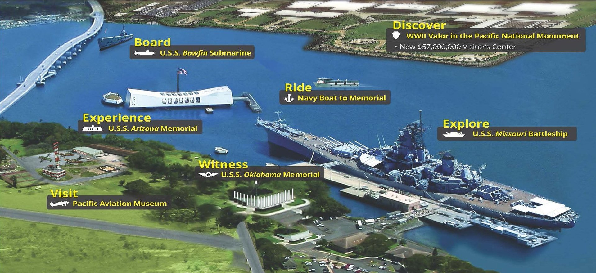 Maps & National Monument Diagram About Pearl Harbor